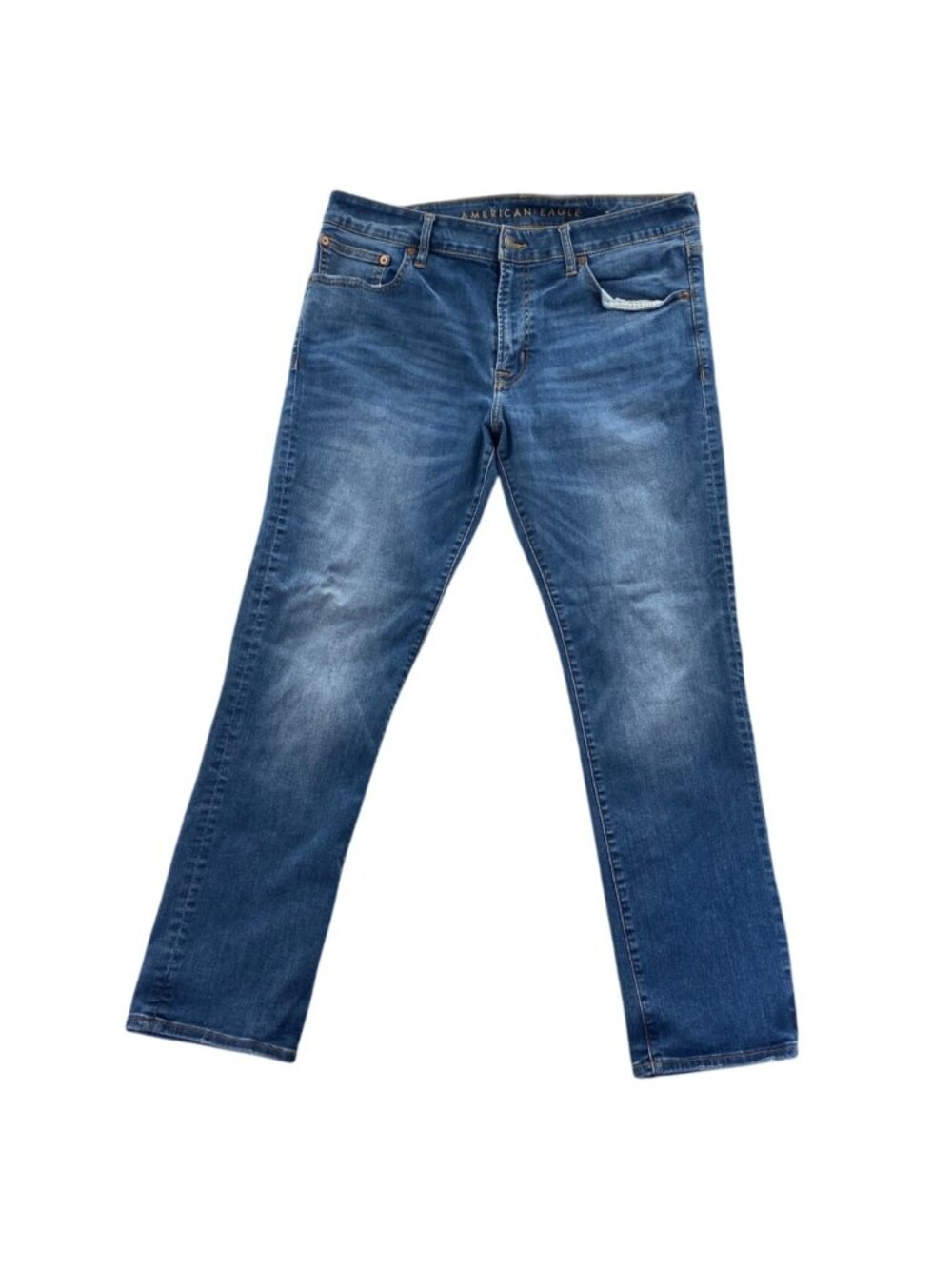 American Eagle Flex Straight Leg Jeans Mens 36x30 Blue Denim Slim Straight